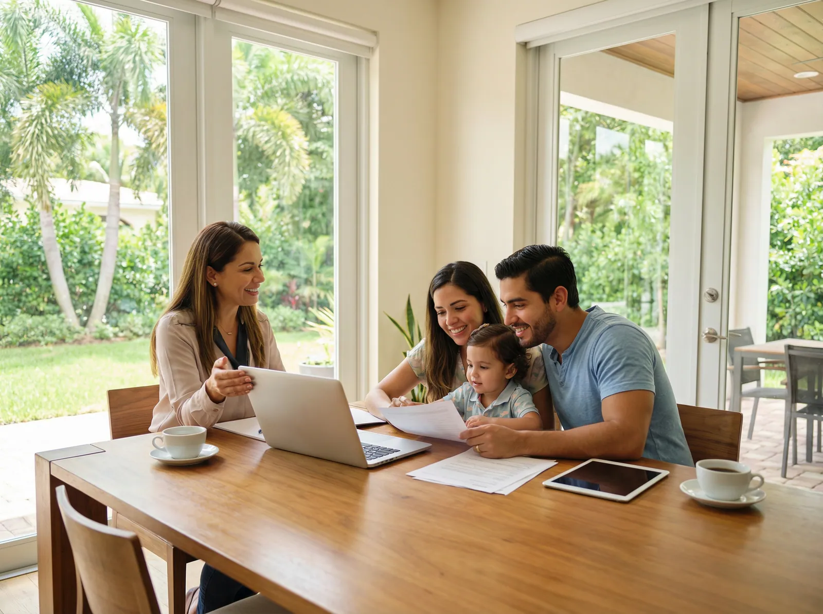 Javi's Insurance Services agent meeting with a client