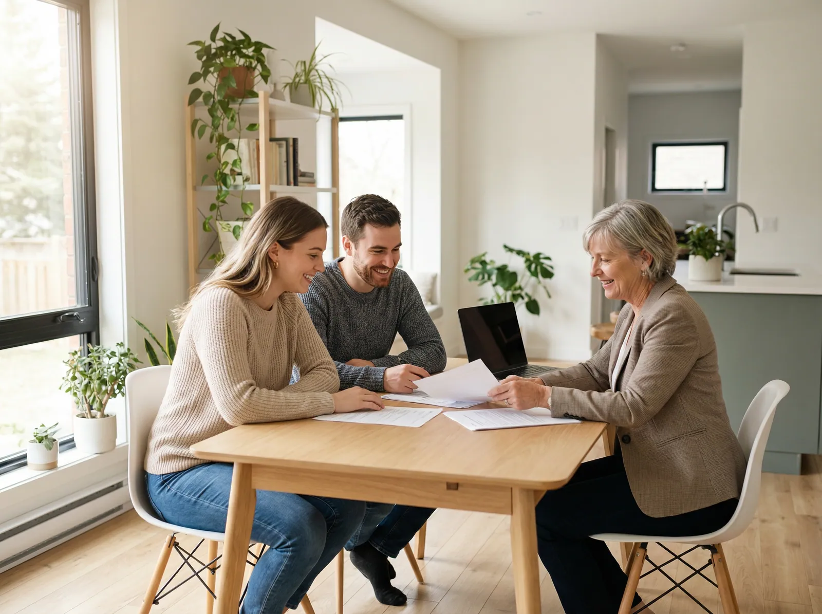 Insurance agent helping customers understand their options