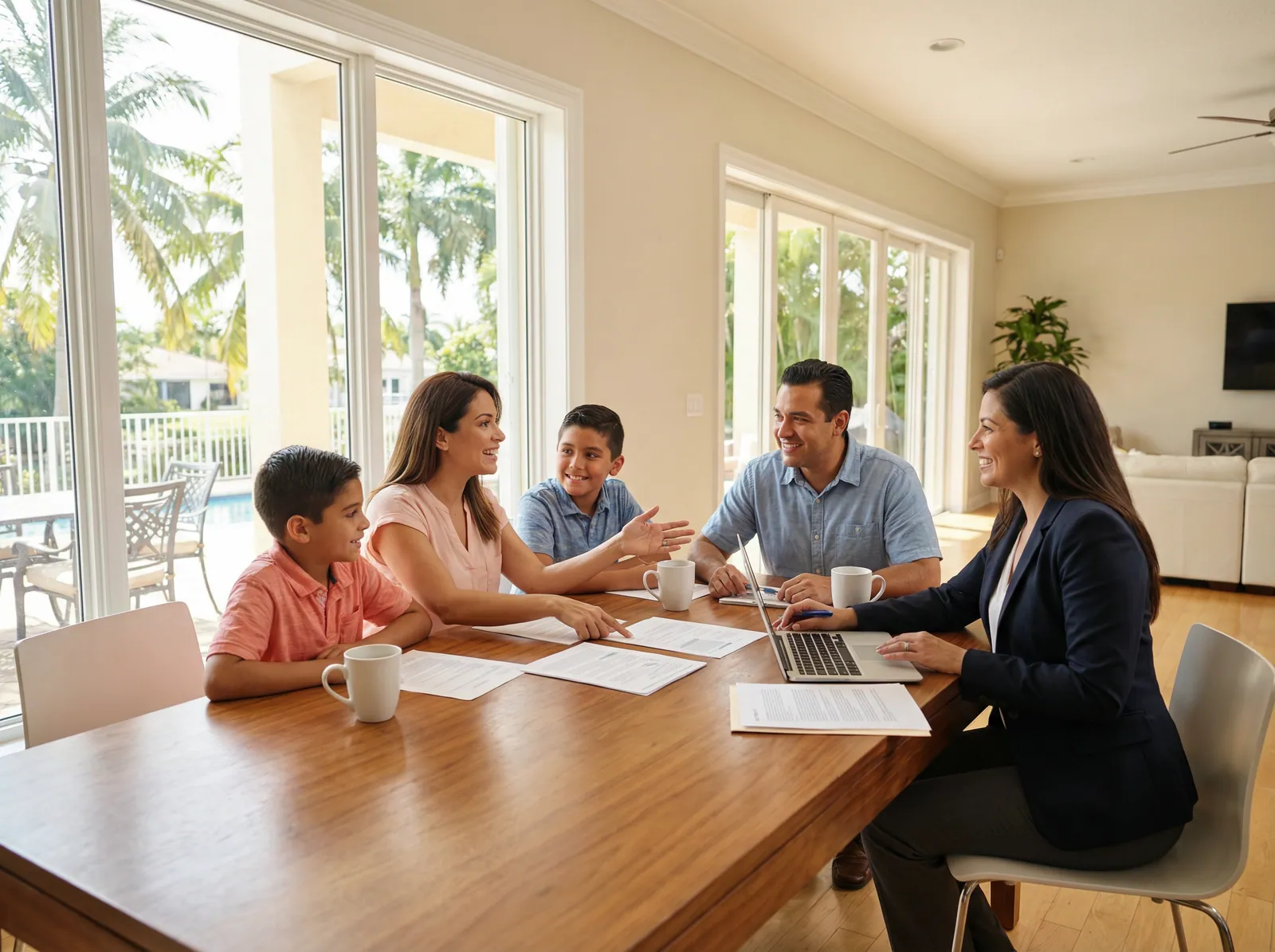 Family discussing healthcare options