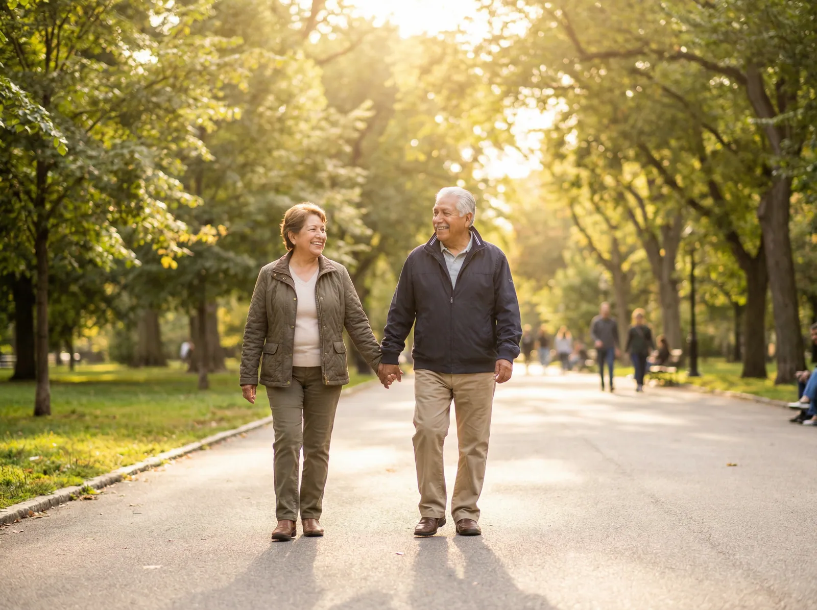 Senior couple reviewing Medicare options